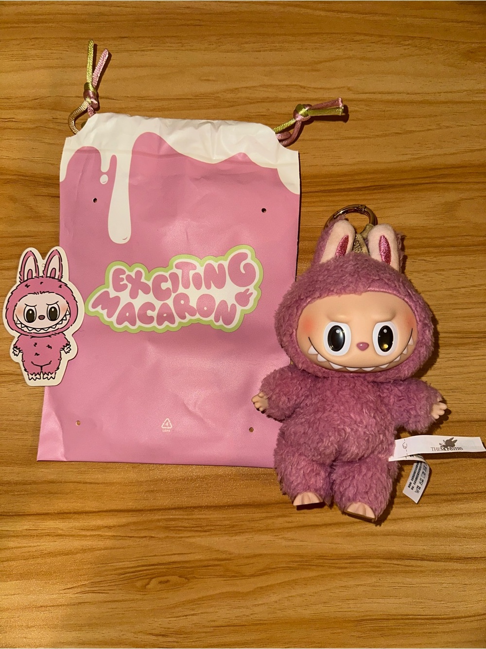 Exciting Macaron Pink Bunny Plush Keychain Bag Charm